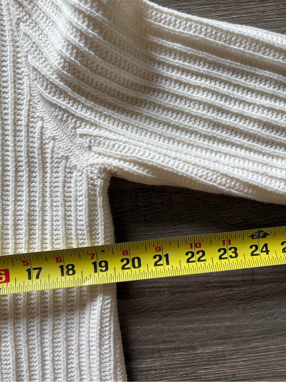 L.L. Bean Cream Ribbed Open-Front Cardigan - Picture 3 of 6